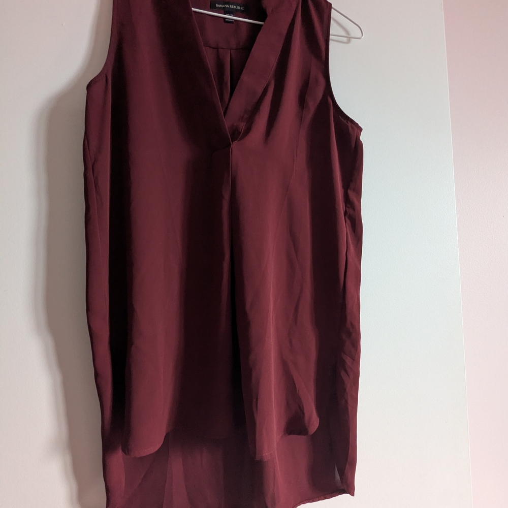 Banana Republic Red Asymmetrical Blouse